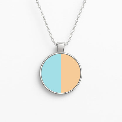 Blue And Yellow - Heart TV Circle Necklace