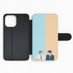 Blue And Yellow - Heart TV Flip Phone Case