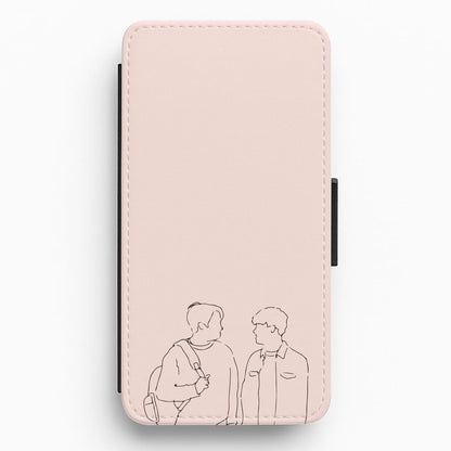 Outline - Heart TV Flip / Wallet Phone Case