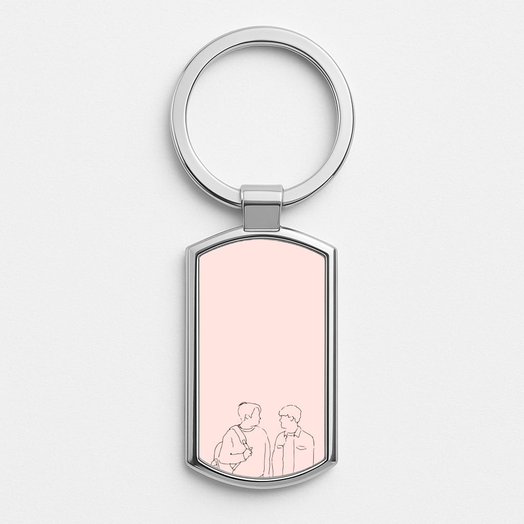 Outline - Heart TV Silver Keyring