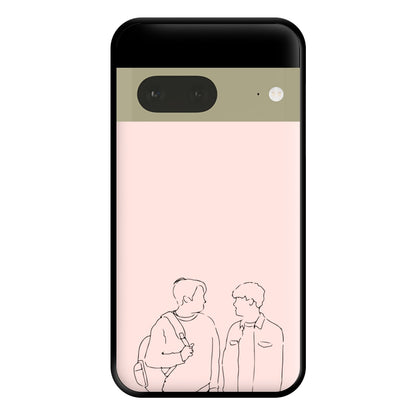 Outline - Heart TV Phone Case for Google Pixel 7a