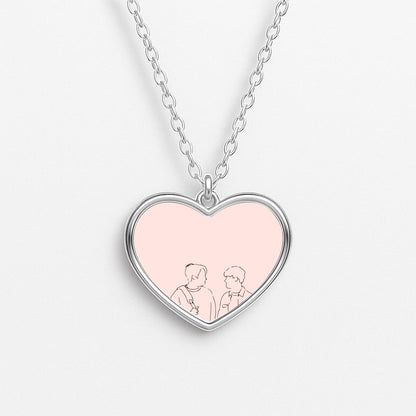 Outline - Heart TV Necklace