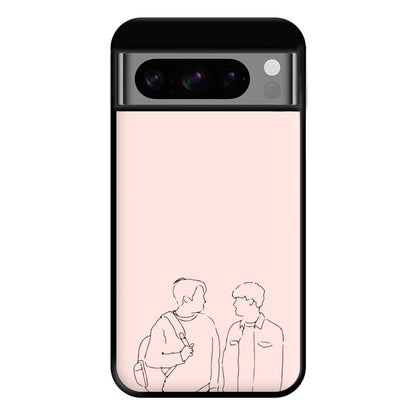 Outline - Heart TV Phone Case for Google Pixel 8 Pro