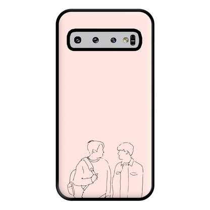 Outline - Heart TV Phone Case for Galaxy S10 Plus