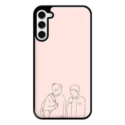 Outline - Heart TV Phone Case for Galaxy S23 Plus