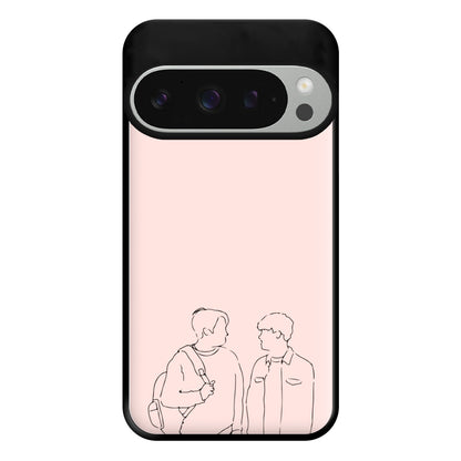 Outline - Heart TV Phone Case for Google Pixel 9 Pro XL