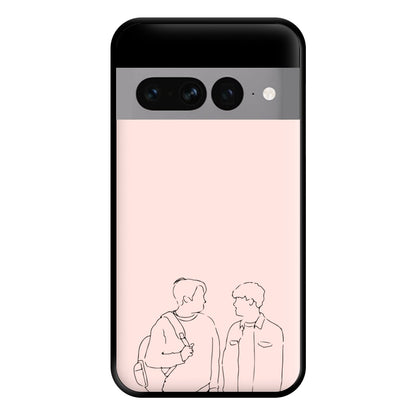 Outline - Heart TV Phone Case for Google Pixel 7 Pro