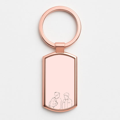 Outline - Heart TV Rose Gold Keyring