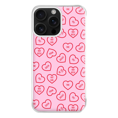 Hot Girl Summer Hearts Pattern Phone Case for iPhone 16 Pro Max