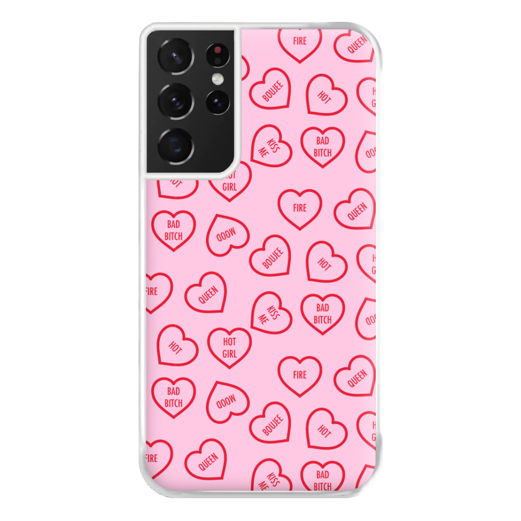 Hot Girl Summer Hearts Pattern Phone Case for Galaxy S21 Ultra