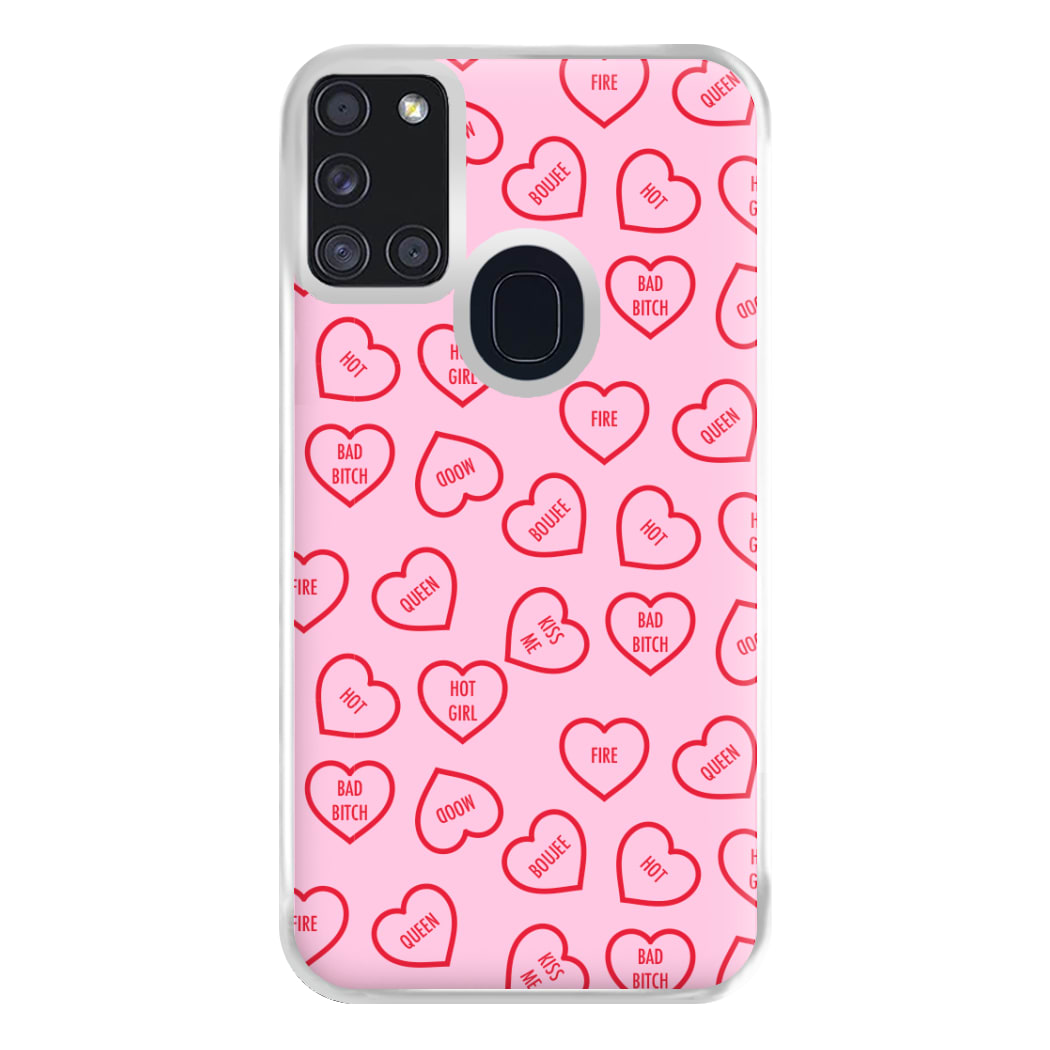 Hot Girl Summer Hearts Pattern Phone Case for Galaxy A21s