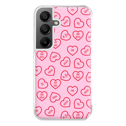 Hot Girl Summer Hearts Pattern Phone Case for Galaxy A55