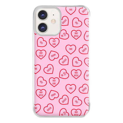 Hot Girl Summer Hearts Pattern Phone Case for iPhone 12 / 12 Pro