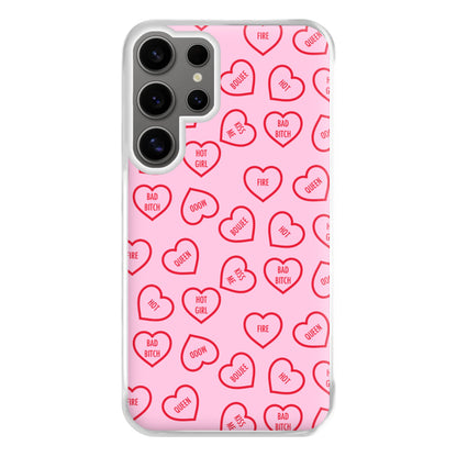 Hot Girl Summer Hearts Pattern Phone Case for Galaxy S24 Ultra