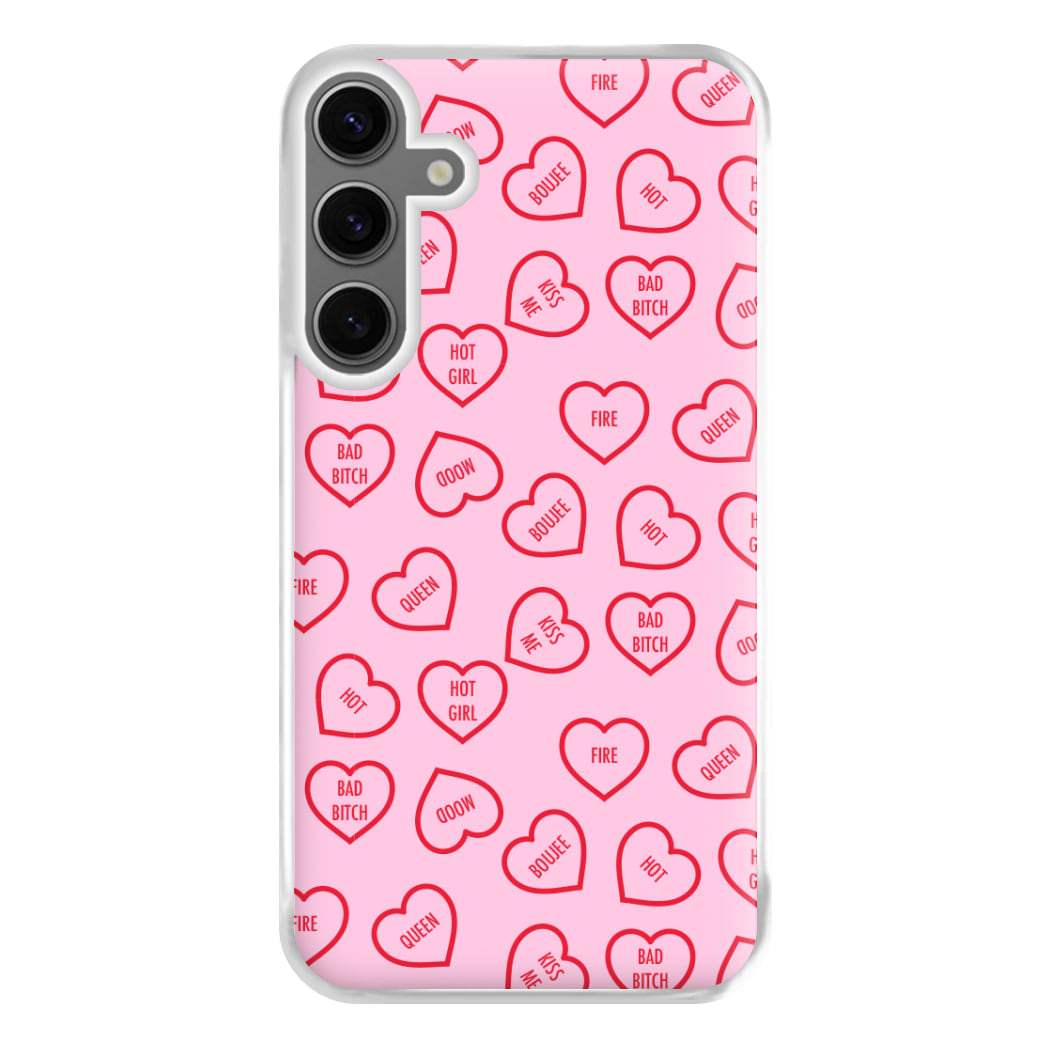 Hot Girl Summer Hearts Pattern Phone Case for Galaxy S24FE