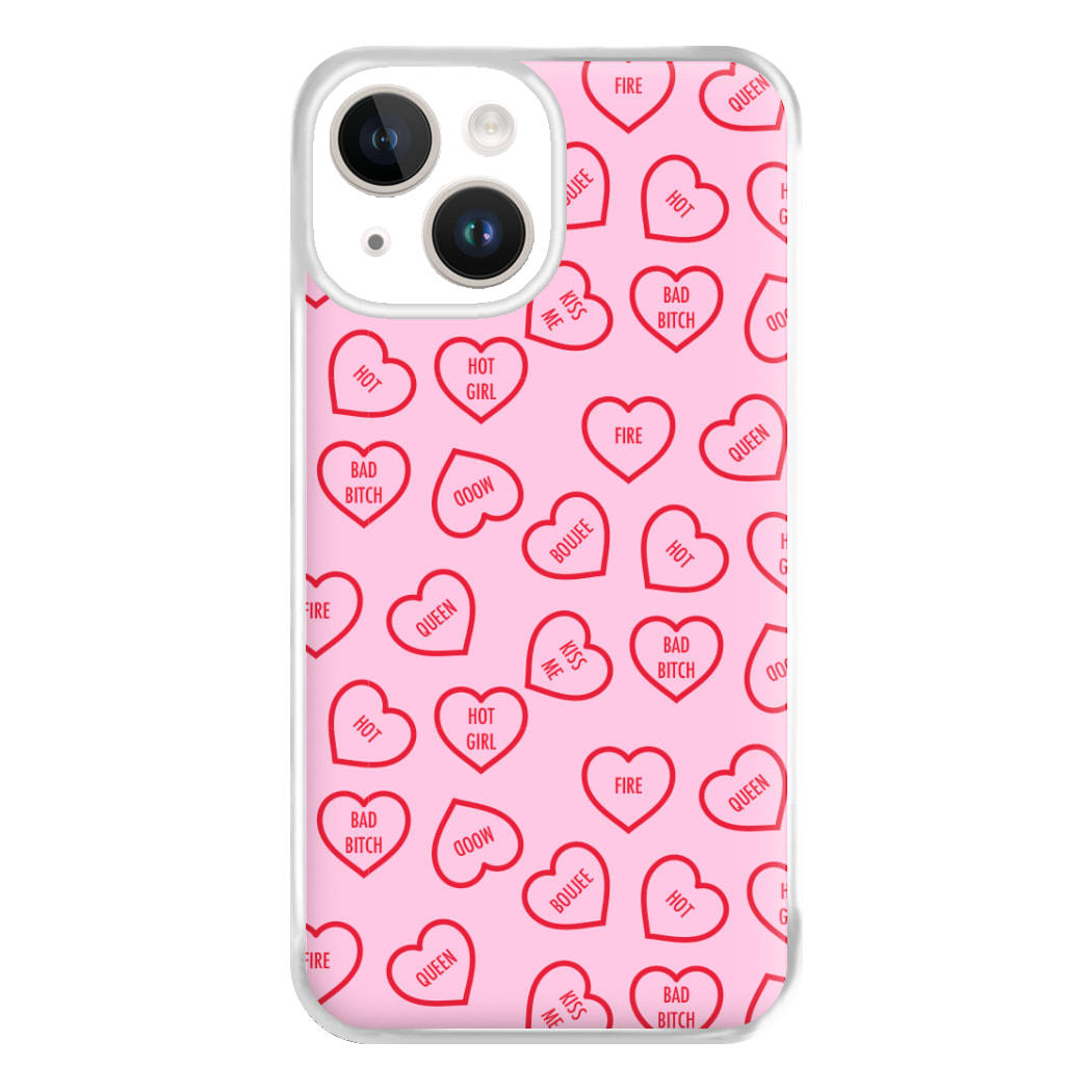 Hot Girl Summer Hearts Pattern Phone Case for iPhone 14