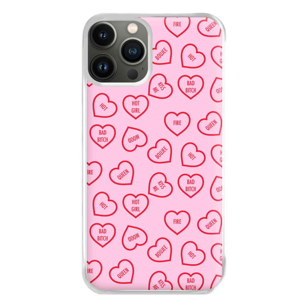 Hot Girl Summer Hearts Pattern Phone Case for iPhone 13 Pro Max