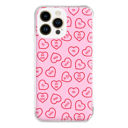 Hot Girl Summer Hearts Pattern Phone Case for iPhone 14 Pro Max