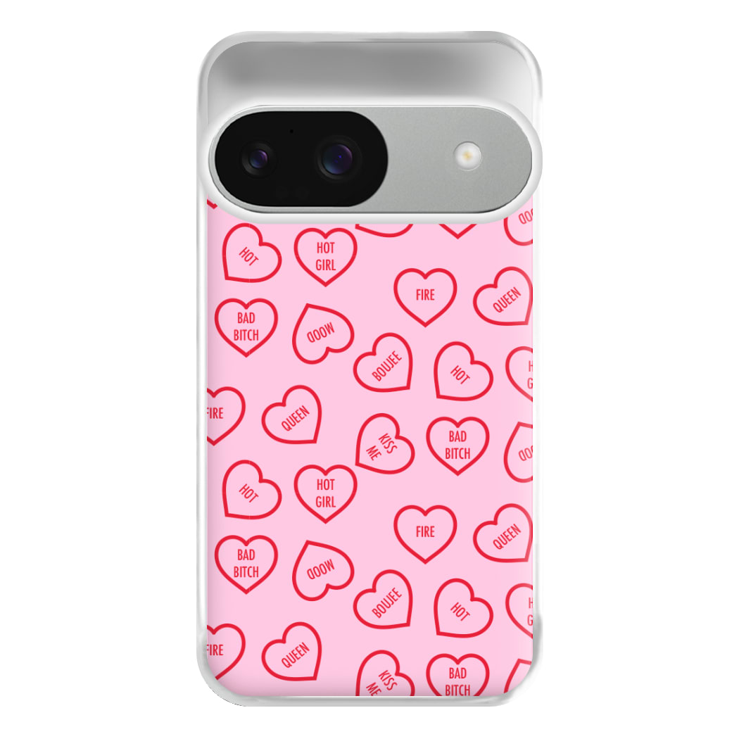 Hot Girl Summer Hearts Pattern Phone Case for Google Pixel 9 / 9 Pro