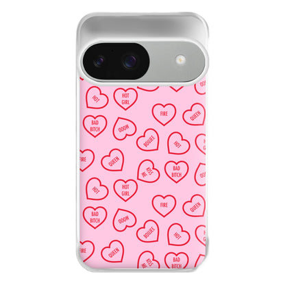 Hot Girl Summer Hearts Pattern Phone Case for Google Pixel 9 / 9 Pro