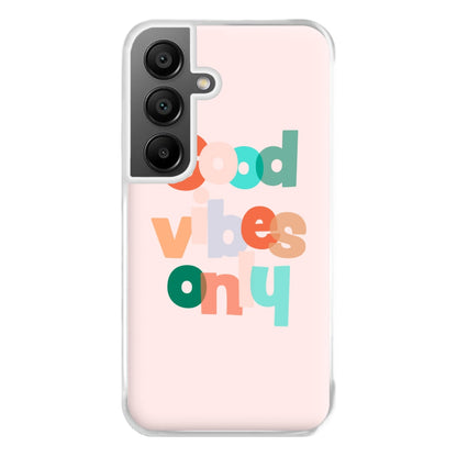 Colourful Good Vibes Only Phone Case for Galaxy A55