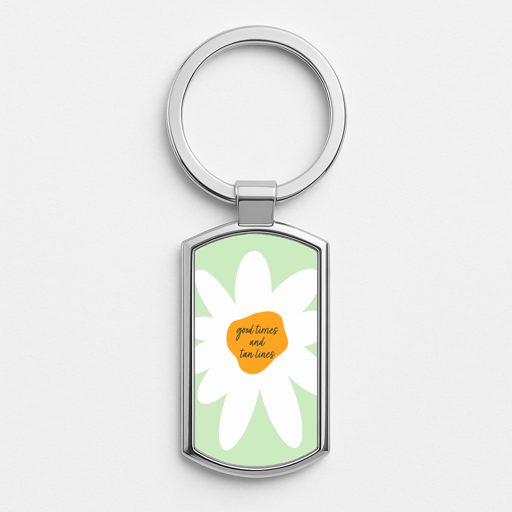 Good Times and Tan Lines Silver Keyring