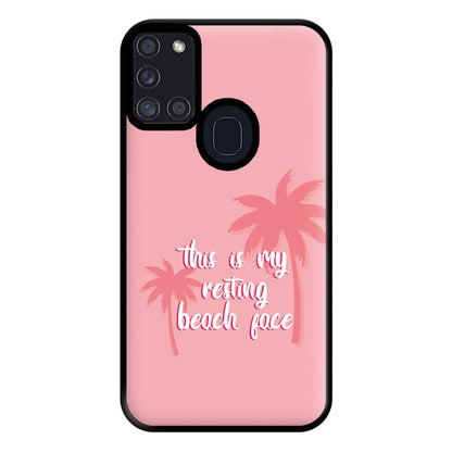 This Is My Resting Beach Face - Summer Quotes Phone Case for Galaxy A21s