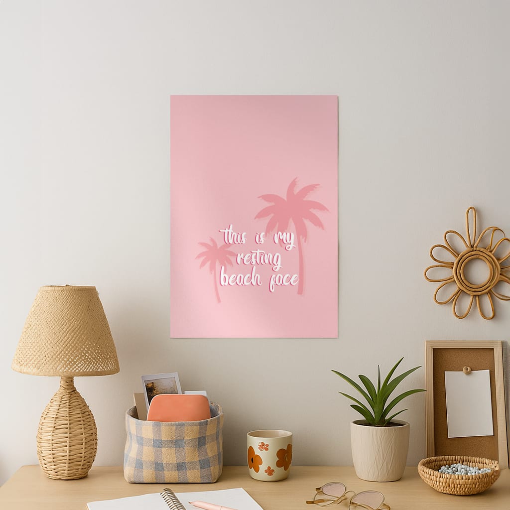 This Is My Resting Beach Face - Summer Quotes Art Print
