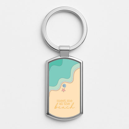 Meet Me At The Beach - Summer Silver Keyring