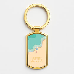 Meet Me At The Beach - Summer Gold Keyring