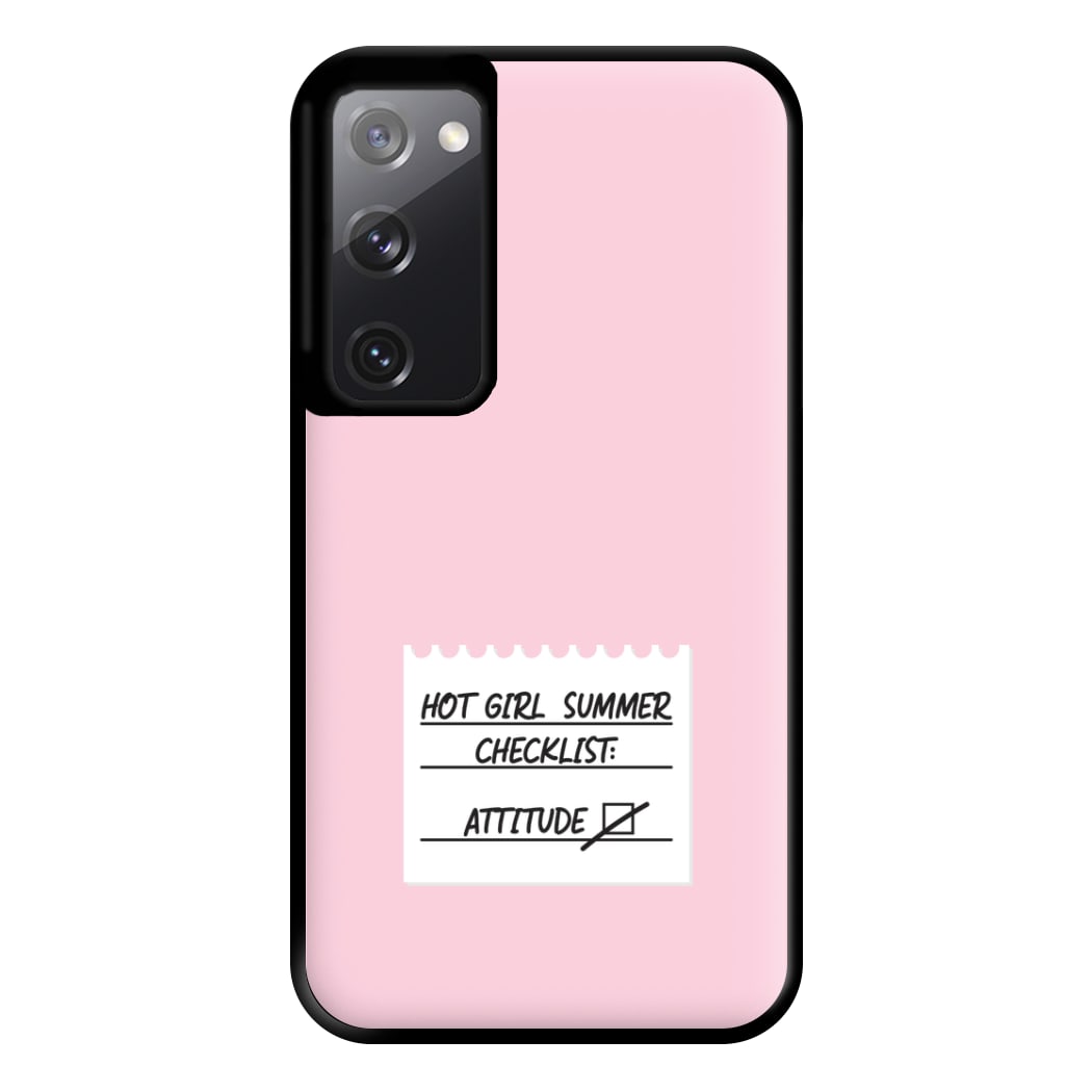 Hot Girl Summer Checklist - Summer Phone Case for Galaxy S20FE