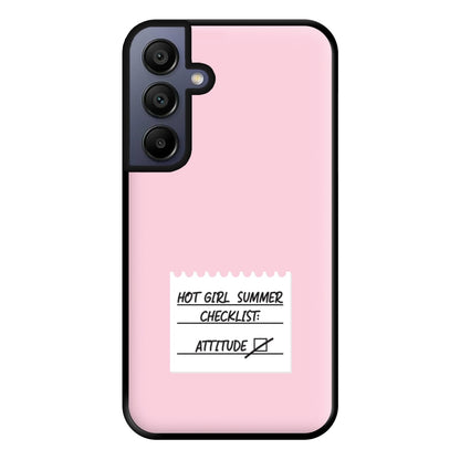 Hot Girl Summer Checklist - Summer Phone Case for Galaxy A15