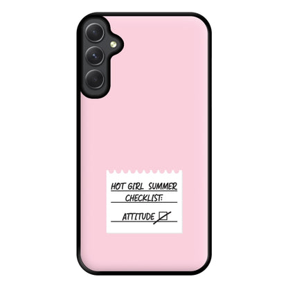 Hot Girl Summer Checklist - Summer Phone Case for Galaxy A34