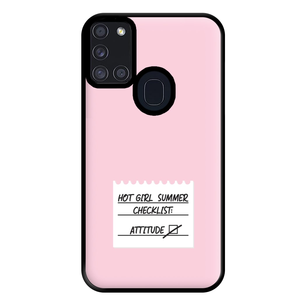 Hot Girl Summer Checklist - Summer Phone Case for Galaxy A21s