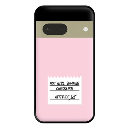 Hot Girl Summer Checklist - Summer Phone Case for Google Pixel 7a