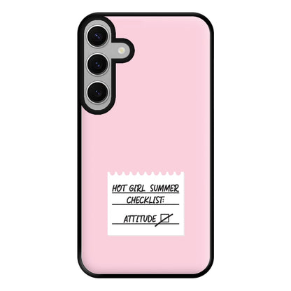 Hot Girl Summer Checklist - Summer Phone Case for Galaxy S24FE