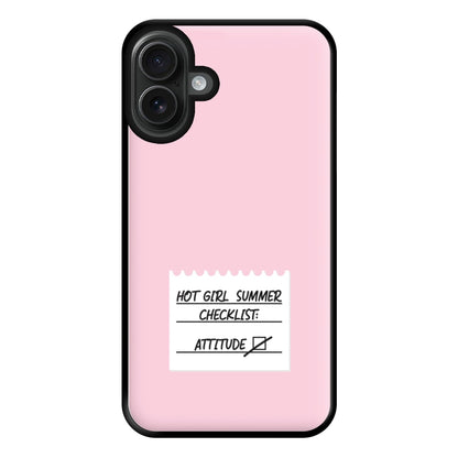 Hot Girl Summer Checklist - Summer Phone Case for iPhone 16 Plus