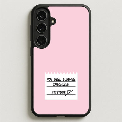 Hot Girl Summer Checklist - Summer Phone Case for Galaxy S25FE