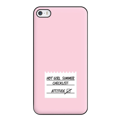 Hot Girl Summer Checklist - Summer Phone Case for iPhone 5 / 5s / SE 2016