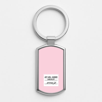 Hot Girl Summer Checklist - Summer Silver Keyring
