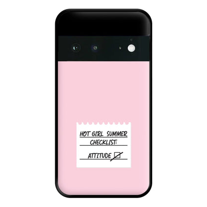 Hot Girl Summer Checklist - Summer Phone Case for Google Pixel 6a