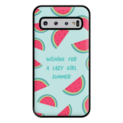 Wishing For A Lazy Girl Summer - Summer Phone Case for Galaxy S10 Plus