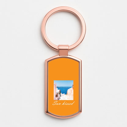 Sun Kissed Landscape Rose Gold Keyring