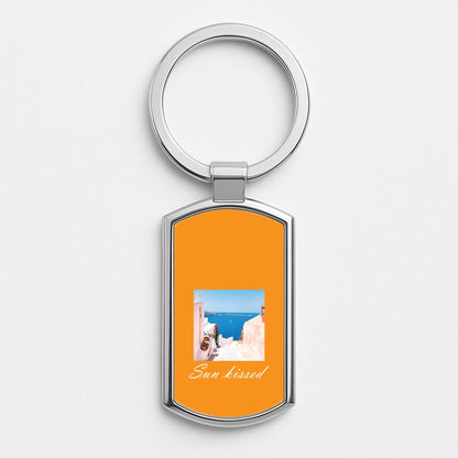 Sun Kissed Landscape Silver Keyring