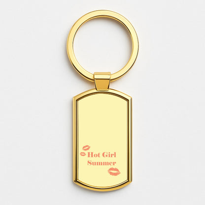 Hot Girl Summer Kisses Gold Keyring