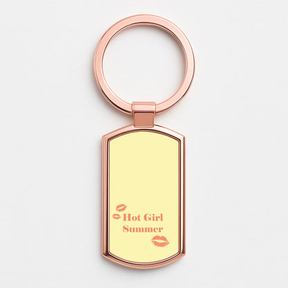 Hot Girl Summer Kisses Rose Gold Keyring