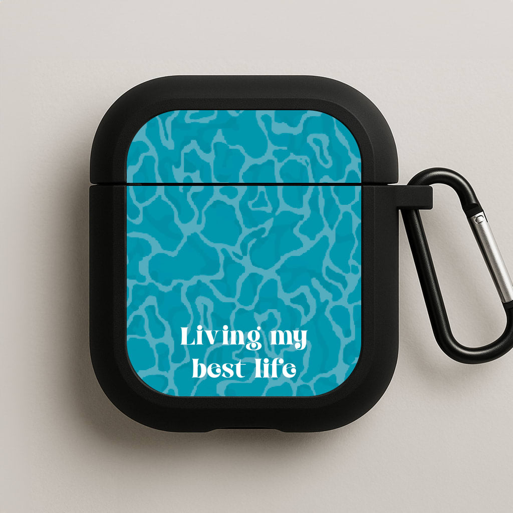 Living My Best Life Water Pattern AirPods Case