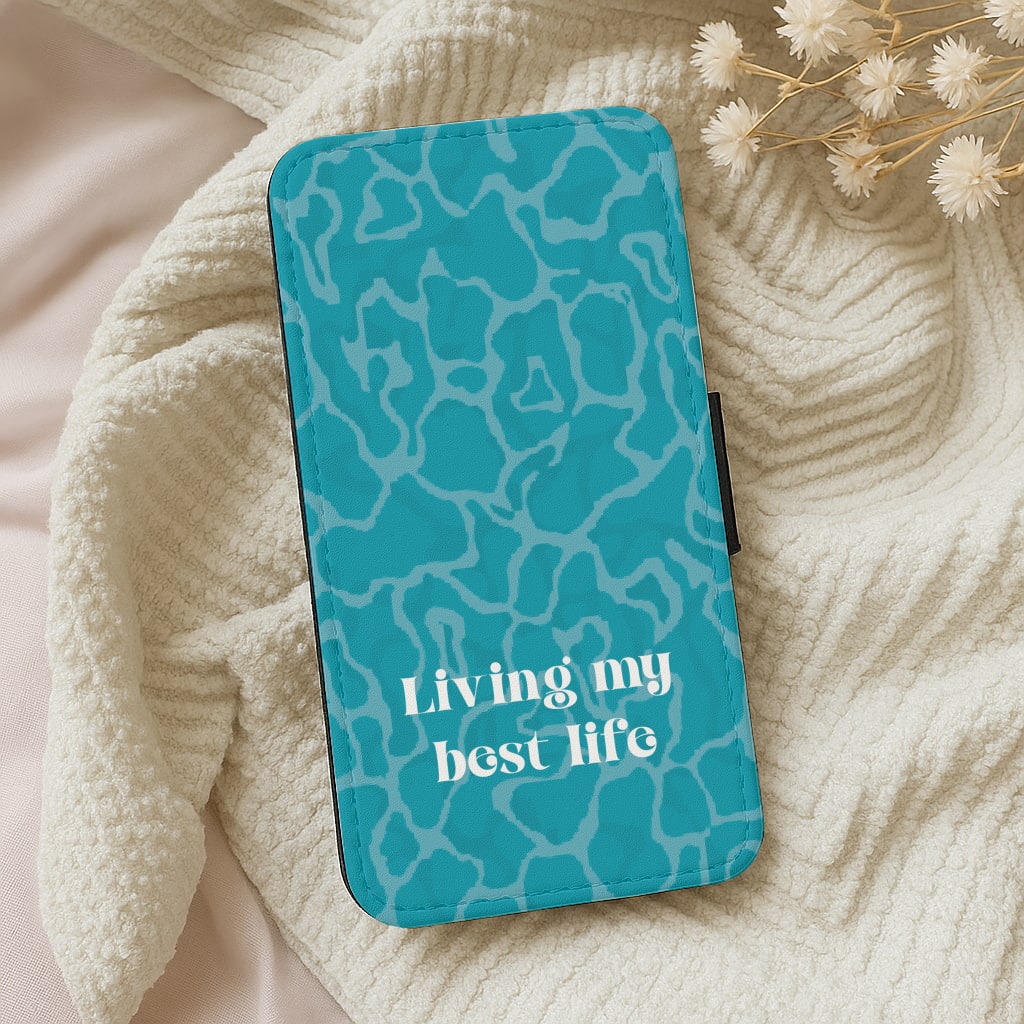 Living My Best Life Water Pattern Wallet Phone Case