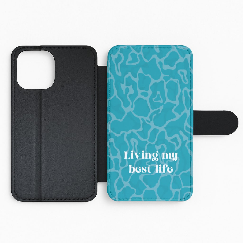 Living My Best Life Water Pattern Flip Phone Case