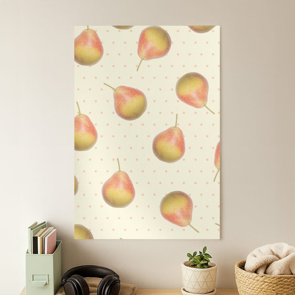 Pears And Polka Dots Pattern Poster